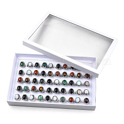 Natural & Synthetic Mixed Gemstone Oval Finger Rings&nbsp;RJEW-N044-05