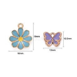 120Pcs 12 Styles Alloy Enamel Pendants&nbsp;ENAM-LS0001-23LG