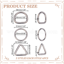 18Pcs 3 Styles Stainless Steel Linking Rings&nbsp;STAS-AR0002-66