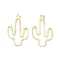 Rack Plating Alloy Cactus Open Back Bezel Pendants&nbsp;FIND-G052-33LG