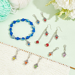 18Pcs 6 Colors Hamsa Hand Alloy Locking Stitch Marker&nbsp;HJEW-AB00618