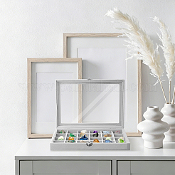 24-Grid MDF Covered with Velvet Jewelry Storage Boxes with Visible Window&nbsp;CON-WH0095-250