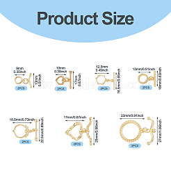14Pcs 7 Styles Brass Toggle Clasps&nbsp;KK-TA0008-51