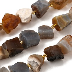 Raw Rough Natural Grey Agate Beads Strands&nbsp;G-Z087-B20