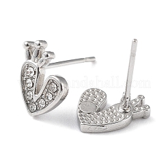 304 Stainless Steel with Rhinestone Stud Earrings&nbsp;EJEW-Q788-01P