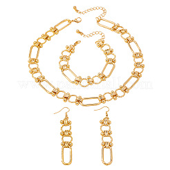 Women's Iron Oval Link Necklaces & Bracelets & Dangle Earrings Sets&nbsp;WGCC5AB-01