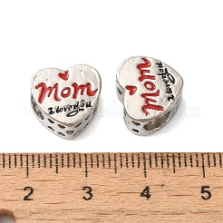 Mother's Day Rack Plating Alloy Enamel European Beads&nbsp;PALLOY-S189-53P