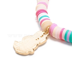 Handmade Polymer Clay Heishi Surfer Stretch Bracelet&nbsp;BJEW-JB08670