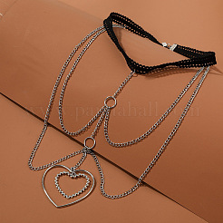 Alloy Sexy Hollow Elastic Multilayer Heart Chain&nbsp;FS-WGB5E69-01