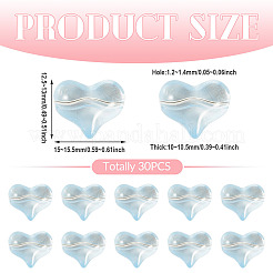 30Pcs Transparent Glass Beads&nbsp;GLAA-TADJ0001-02F