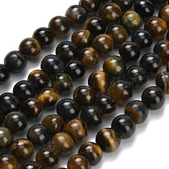 Natural Tiger Eye Beads Strands&nbsp;G-F591-18-8mm-08