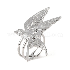 304 Stainless Steel Cuff Open Rings for Women&nbsp;RJEW-F212-03P