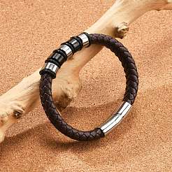 Braided Leather Cord Bracelets for Men&nbsp;BJEW-Z081-11P-02