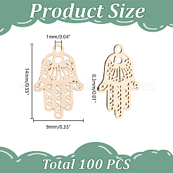 100Pcs Long-Lasting Plated Brass Filigree Charms&nbsp;KK-HY0004-22