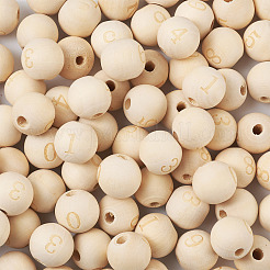 100Pcs 10 Styles Unfinished Natural Wood European Beads&nbsp;WOOD-CD0001-08