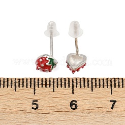 925 Sterling Silver Enamel Stud Earrings&nbsp;EJEW-G442-01P