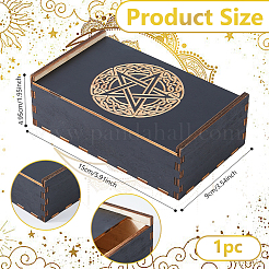 Moth Engraved Wooden Tarot Storage Boxes&nbsp;CON-WH0089-144A