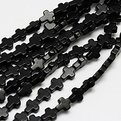 1 Strand Dyed Black Synthetic Turquoise Cross Beads Strands&nbsp;X-TURQ-G112-8x10mm-10