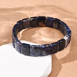 Natural Sodalite Faceted Beaded Stretch Bracelets for Women&nbsp;BJEW-K251-08H