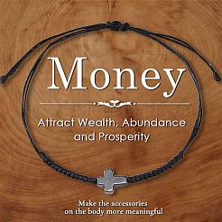 3Pcs Synthetic Stone Cross Braided Cord Adjustable Bracelet Sets&nbsp;CC2534-2