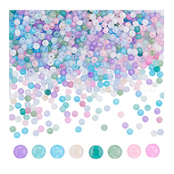 1904Pcs 8 Colors Transparent Frosted Glass Round Seed Beads&nbsp;GLAA-PH0003-82