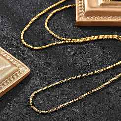 1.8mm Rack Plating Brass Box Chain Necklaces for Women Men&nbsp;MAK-L044-60G-2A