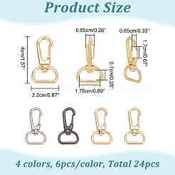 24Pcs 4 Colors Zinc Alloy Swivel Clasps&nbsp;FIND-WR0006-72