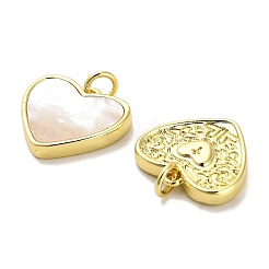 Brass Pave Shell Pendants&nbsp;KK-K365-08B-G