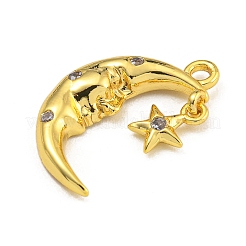 Rack Plating Brass Micro Pave Cubic Zirconia Pendants&nbsp;KK-U035-03G