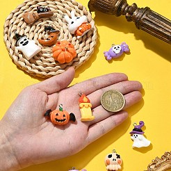 20Pcs 10 Styles Halloween Theme Opaque Resin Pendants&nbsp;RESI-YW0001-86