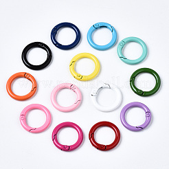 Spray Painted Eco-Friendly Alloy Spring Gate Rings&nbsp;X-PALLOY-T080-01-NR