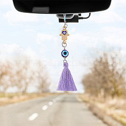 8Pcs 8 Colors Transparent Glass Pendant Decorations&nbsp;HJEW-GO00022