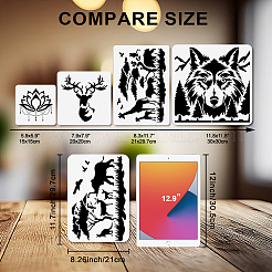 6Pcs 6 Styles PET Hollow Out Drawing Painting Stencils&nbsp;DIY-WH0411-563
