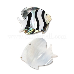 Natural Freshwater Shell & Black Lip Shell & Paua Shell Pendants&nbsp;X-SHEL-F007-14