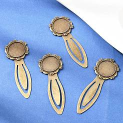 Iron Bookmark Cabochon Setting&nbsp;PALLOY-S033-09AB-NR