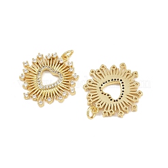 Brass Micro Pave Cubic Zirconia Pendants&nbsp;KK-C132-01B-G
