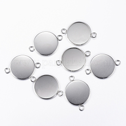 Tarnish Resistant 304 Stainless Steel Cabochon Connector Settings&nbsp;X-STAS-P161-29-20mm