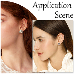 4 Pairs 2 Style Natural Wood Geometry Boho Stud Earrings with Steel Iron Pins&nbsp;EJEW-SC0001-48