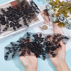 3D Flower Polyester Embroidery Sew on Appliques&nbsp;DIY-WH20010-35B-01