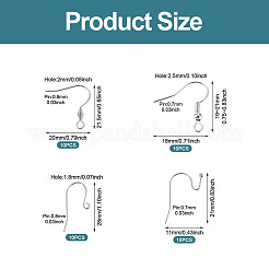 40Pcs 4 Styles 304 Stainless Steel Earring Hooks&nbsp;STAS-TADJ0001-05P