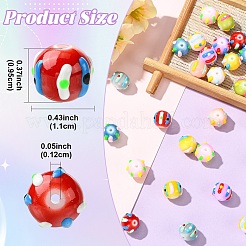 10Pcs 10 Colors Handmade Lampwork Enamel Beads&nbsp;LAMP-YW0004-14