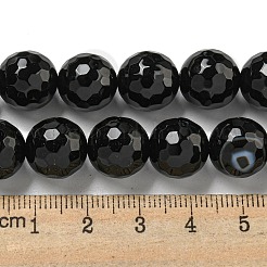 Faceted Natural Banded Agate Beads Strands&nbsp;G-F447-12mm-O09