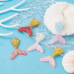 10Pcs 5 Colors Gradient Color Resin Pendants&nbsp;CRES-YW0001-21
