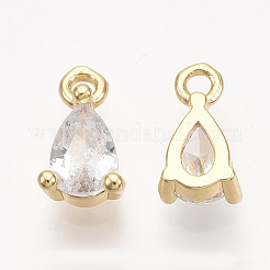 Brass Cubic Zirconia Charms&nbsp;KK-T038-562G-NF
