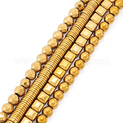 4 Strands 4 Styles Electroplated Non-magnetic Synthetic Hematite Beads Strands&nbsp;G-CW0001-12G