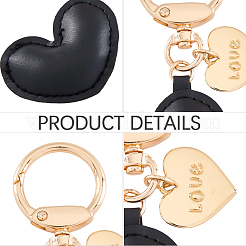 1Pc Imitation Leather Heart Keychain&nbsp;KEYC-CL0001-14A