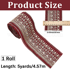 5 Yards Ethnic Embroidery Polyester Ribbon&nbsp;OCOR-CY0003-48B
