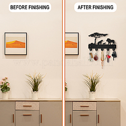 Wood & Iron Wall Mounted Hangers&nbsp;HJEW-WH0055-021