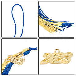 2Pcs 2 Colors Polyester 2023 Tassel Pendant Decorations&nbsp;HJEW-GF0001-33