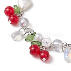 304 Stainless Steel Acrylic Charm Bracelets for Women&nbsp;BJEW-JB11583